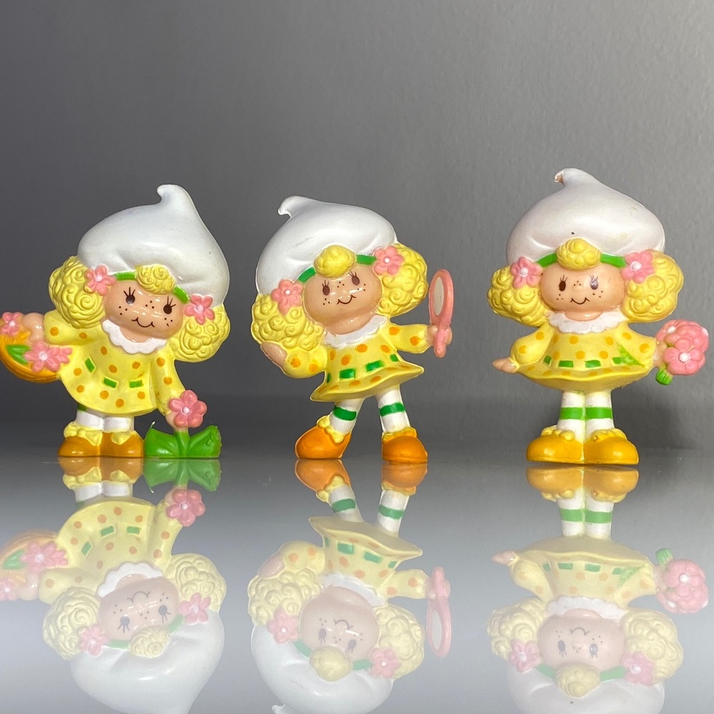 Vintage Strawberry Shortcake 'Lemon Meringue' PVC Figurines - 1981 & 1982